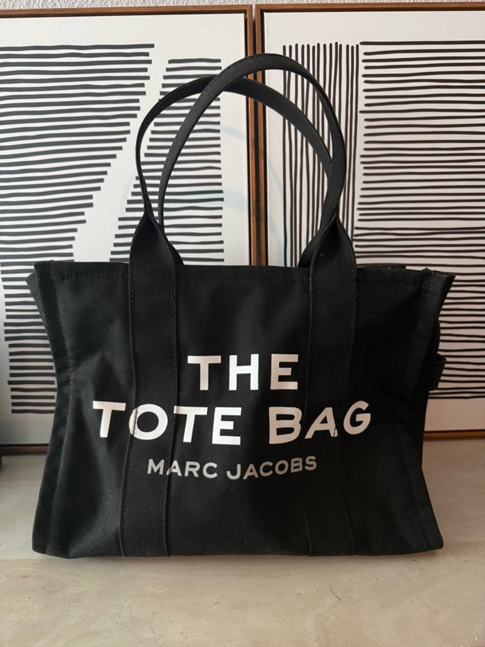 Marc Jacobs Black Logo-Accented Canvas Tote